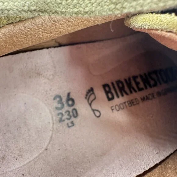 Birkenstock Bend Low Women Size 5 Mustard Suede Gum Sole Lace Up Low Top Shoes - Picture 10 of 11